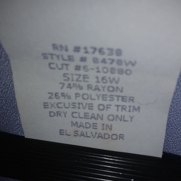 Lady Dorby 16W Navy Lavender Shirt Dress Plus - Picture 4 of 8